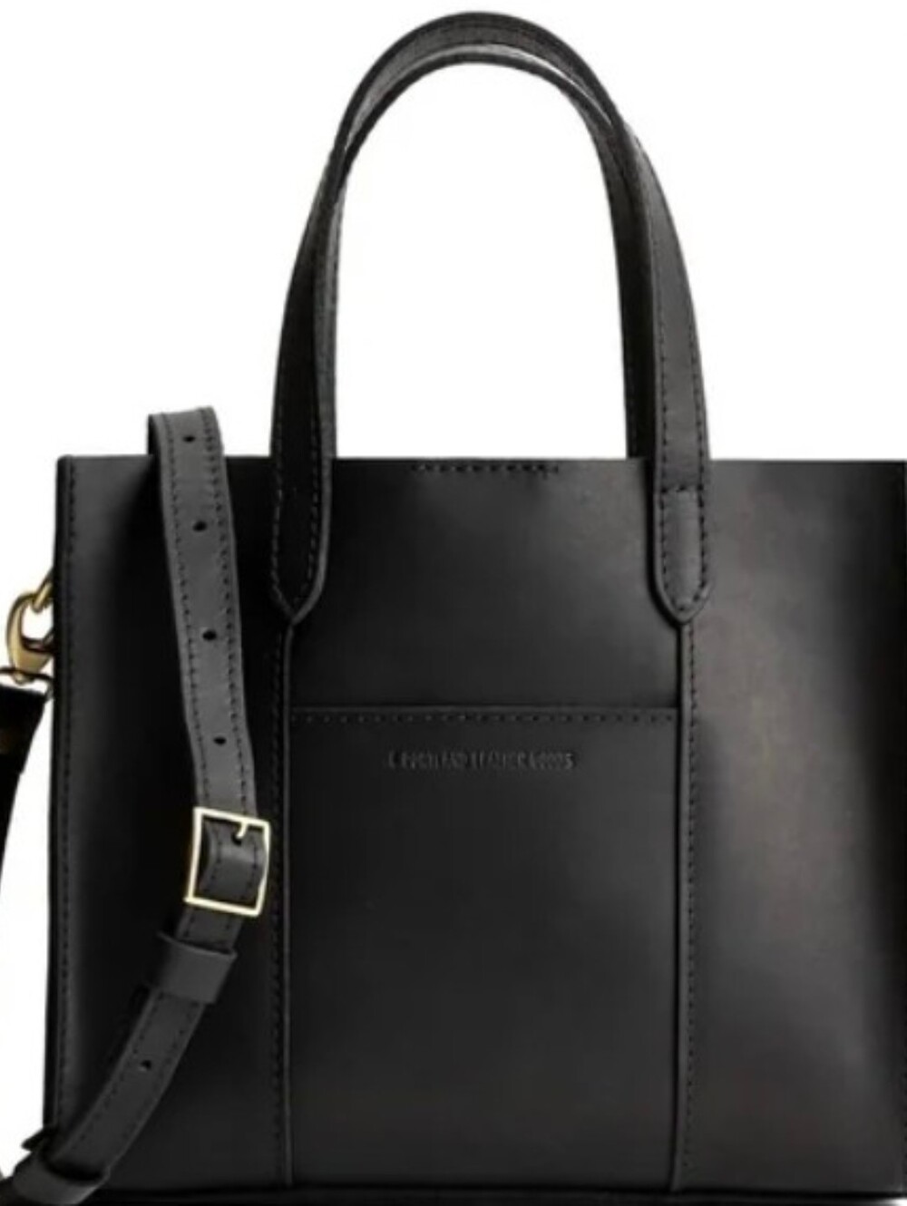Portland Leather Goods Black Full Grain Large East-West Lola Crossbody Tote Bag
